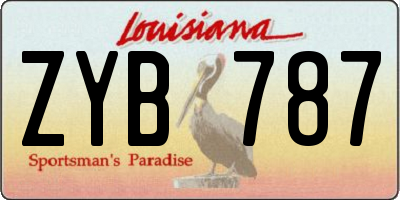 LA license plate ZYB787
