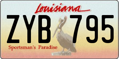 LA license plate ZYB795