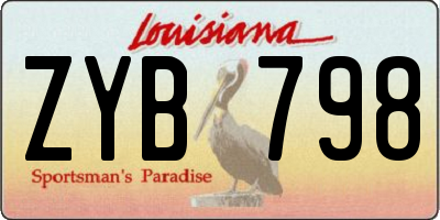 LA license plate ZYB798