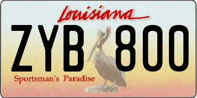 LA license plate ZYB800