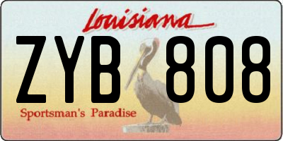 LA license plate ZYB808