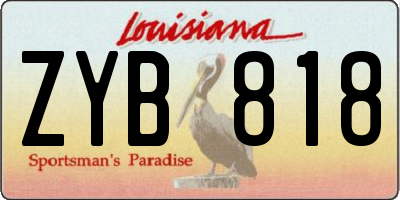 LA license plate ZYB818