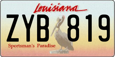 LA license plate ZYB819