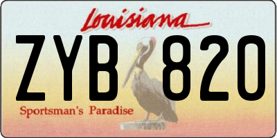 LA license plate ZYB820