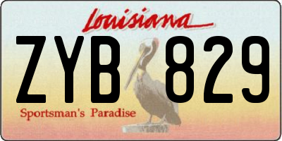 LA license plate ZYB829