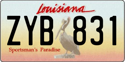 LA license plate ZYB831