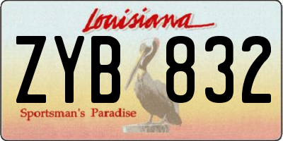 LA license plate ZYB832