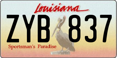 LA license plate ZYB837