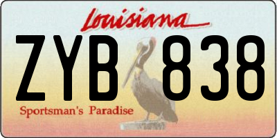 LA license plate ZYB838