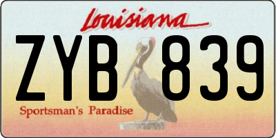 LA license plate ZYB839