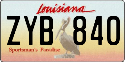 LA license plate ZYB840