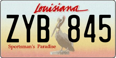 LA license plate ZYB845