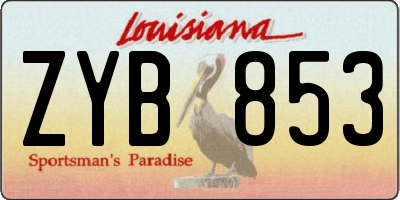 LA license plate ZYB853