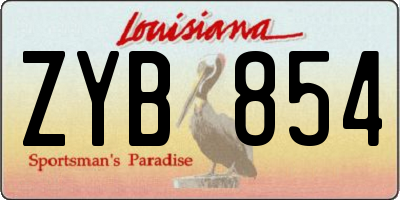 LA license plate ZYB854