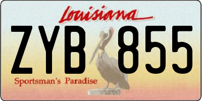 LA license plate ZYB855