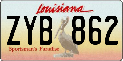 LA license plate ZYB862