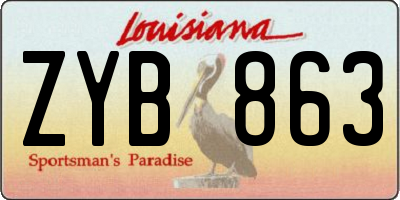 LA license plate ZYB863