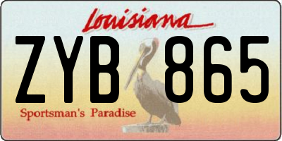 LA license plate ZYB865
