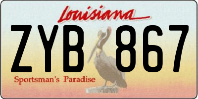 LA license plate ZYB867