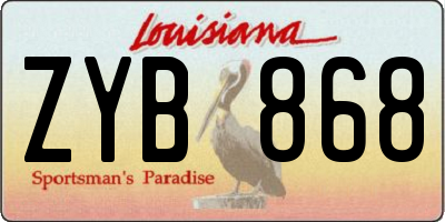 LA license plate ZYB868