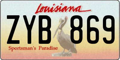 LA license plate ZYB869