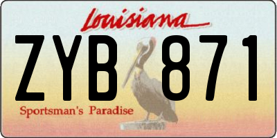 LA license plate ZYB871