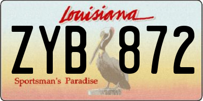 LA license plate ZYB872