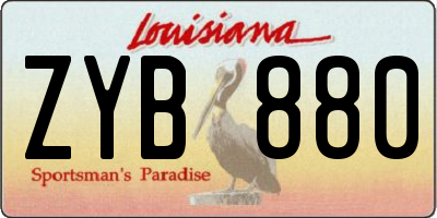 LA license plate ZYB880