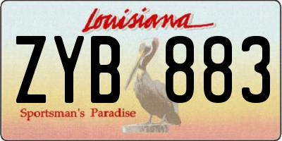 LA license plate ZYB883