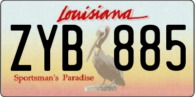 LA license plate ZYB885