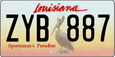 LA license plate ZYB887