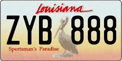 LA license plate ZYB888