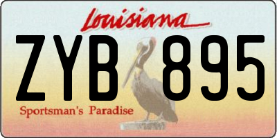 LA license plate ZYB895
