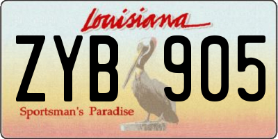 LA license plate ZYB905