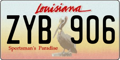 LA license plate ZYB906