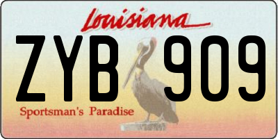 LA license plate ZYB909