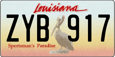 LA license plate ZYB917