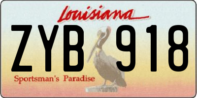 LA license plate ZYB918