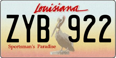 LA license plate ZYB922