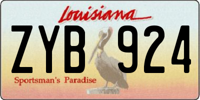 LA license plate ZYB924