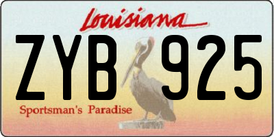 LA license plate ZYB925