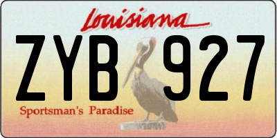 LA license plate ZYB927