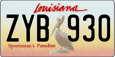 LA license plate ZYB930