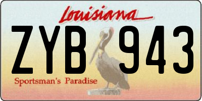 LA license plate ZYB943