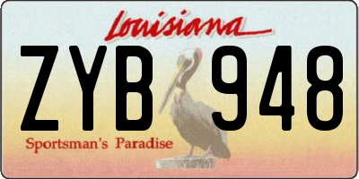 LA license plate ZYB948