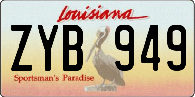 LA license plate ZYB949