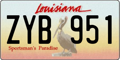 LA license plate ZYB951