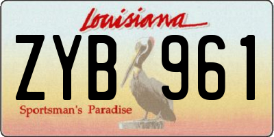 LA license plate ZYB961
