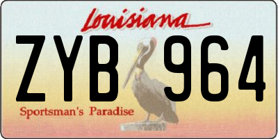 LA license plate ZYB964