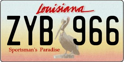 LA license plate ZYB966